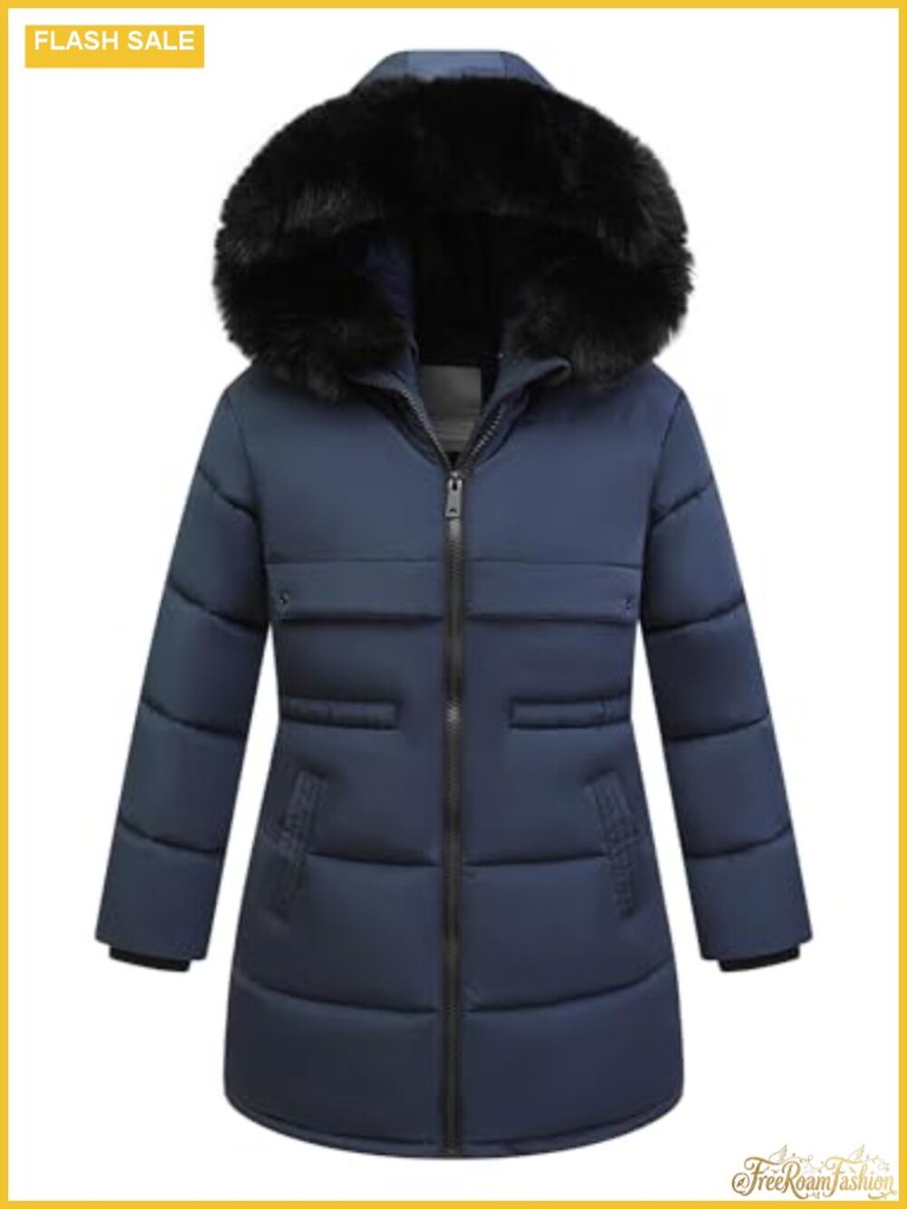 Girls Winter Parka Warm Hooded Puffer Jacket